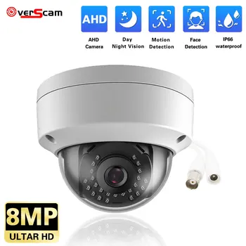 Запис на лицето 4K 8MP AHD камера за видеонаблюдение HD за помещения и на улицата, Водоустойчива инфрачервена камера за нощно виждане Sony Security Video Surveillance Camera
