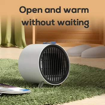 Преносими електрически нагревател с мощност 500 W, тенис на маса мини-вентилаторна печка, керамичен PTC нагревател, вентилатор за топъл въздух, машина за отопление домашен офис през зимата