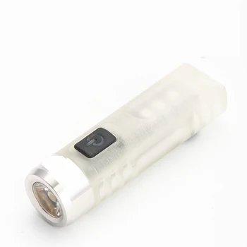 300лм EDC ключодържател Type-C USB, UV фенерче, акумулаторна мини led фенерче с RGB Aux LED