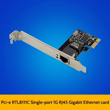 PCIE X1 RJ-45 Сървър Гигабитная Мрежова Карта RTL8111C с Един Порт 1000 М Ethernet Адаптер Мрежова Карта за Десктоп