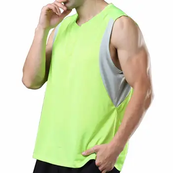 CLEVER-MENMODE мъжки дишаща риза без ръкави за фитнес, спортна жилетка с висока воротом, мъжки баскетболен жилетка за бягане във фитнеса, жилетная облекло