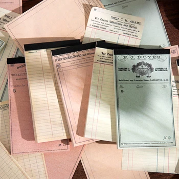 Yoofun 50 листа, реколта бележник за водене на записки за сметки, за да се провери списъка, ретро билети, бележки за съобщения, канцеларски материали, ученически пособия