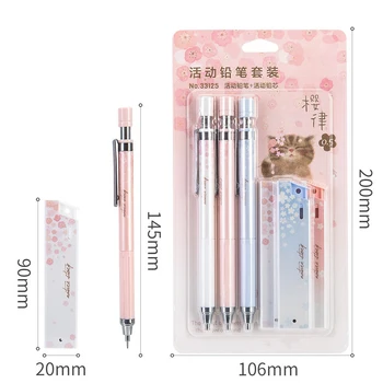 6 бр. набор от автоматични моливи Сладко Sakura 0,5 мм, механичен молив с грифелем, ученически пособия Kawaii, корейски, офис консумативи, подаръци за деца, офис