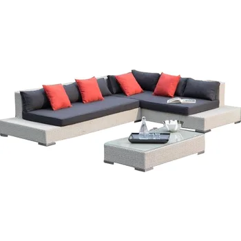 Слънчевата стая за тъкане от ратан, ротанговое стол, L-образен диван, хол, открит вътрешен двор, комбинация на мека мебел за почивка