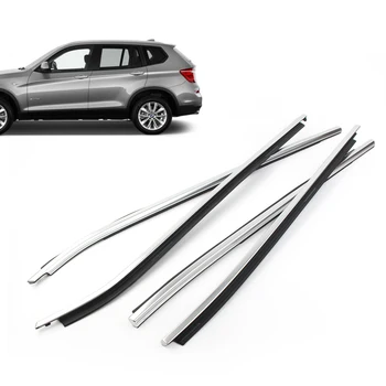 Автомобилна оборудване запечатване на планк, формоване за прозорци, хастар за врата, външно уплътнение, формоване за колан на автомобила BMW X3 2011 2012 2013 2014 2015 2016 2017, хром