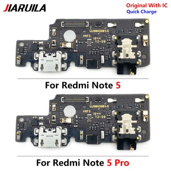 100% Оригинален USB порт за зареждане на Гъвкав кабел за Xiaomi Redmi Note 5 Pro с микрофон резервни Части за ремонт на микрофона