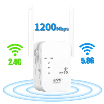 2,4 G 5 Ghz WIFI Усилвател на Повторител на Безжичната Wi Fi Удължител 1200 Mbps Мрежов Усилвател 802.11 N Далечен бой Wi-Fi Сигнал Repetidor