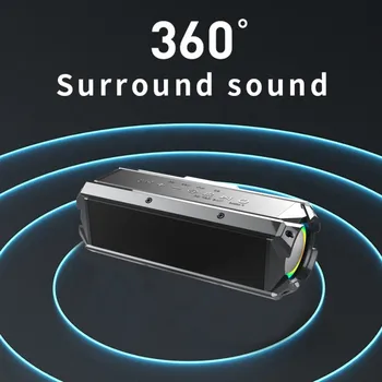 100 W Bluetooth високоговорители Портативна колона за домашно кино 360 Стерео безжичен субуфер звукова кутия музикален център на открито Звук boombox