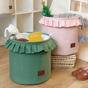 Кошница за багаж от завързана сгъсти материи, розово, зелено, жълто, синьо холщовое кофа за съхранение, кутия за съхранение на играчките