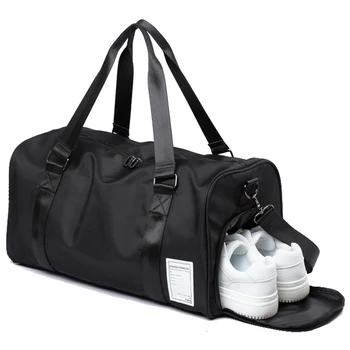 Модни найлонови пътни, спортни чанти с голям капацитет, мъжки спортни чанти за мокро и сухо почистване, чанти за обувки, чанта за багаж за уикенда, чанти през рамо