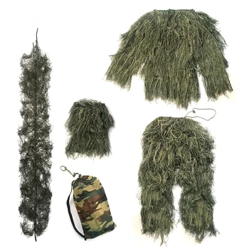 3D маскировочный костюм, 5 теми, на снайперист военна тактическа камуфляжная дрехи за ловци, костюм Джили, ловен костюм за снайперист, армията облекло за птици