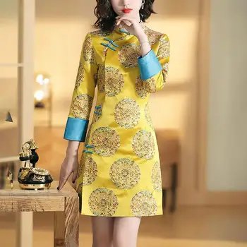 нова традиционната китайска облекло tangsuit festival рокли vinatge qipao подобряване на елегантна вечерна рокля с яка-часова a12