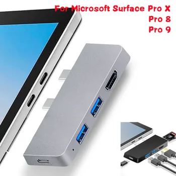 Богат на функции на докинг станция Type-c за Microsoft Surface Pro 8, съвместим с USB 3.0 и HDMI адаптер за Surface Pro 9, хъб Pro X