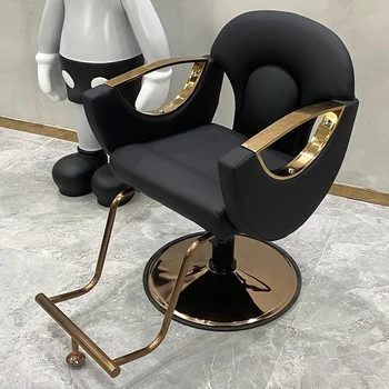 Асансьор за фризьорски салон преобърнат стол за интериора на Специален стол за подстригване на коса може да се завърти на стола за подстригване Златното шаси Луксозен инструмент за интериора