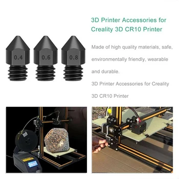 3 бр. Детайли 3D принтер 1,75 мм От Закалена Стомана на Дюзата За MK7 MK8 0,2-1,0 мм 100% чисто Нов и високо качество на Продукта Метален Черен
