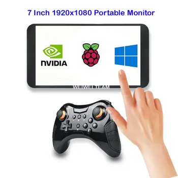 7-инчов сензорен монитор с резолюция 1920x1080, преносим, джобен IPS-екран за Raspberry Pi, суич PS4, ТЕЛЕВИЗИОННИ конзоли Xbox, PC камери, съвместим с HDMI
