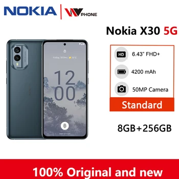 Смартфон Nokia X30 5G 6,43 инча, FHD + дисплей 8 GB 256 GB 90 Hz 4200 mah Батерия Snapdragon 695 IP67 50 Mp с Двойна Камера 2 SIM-карти