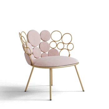 Креативен velvet пухкави маникюр, единичен разтегателен диван и фотьойл за отдих, скандинавски дизайн грим, столове за чакане, луксозно обзавеждане за дневна