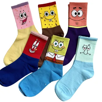 Пипалата на Патрик Стара Сквидварда, нови чорапи, японски сладки мультяшные универсални сини чорапи с топки, студентски модни чорапи дишащи