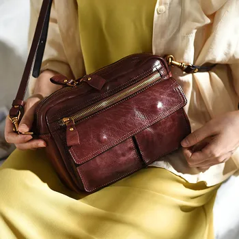Модерна луксозна дамска чанта-месинджър от естествена кожа за партита, пътуване, почивните дни, ежедневни чорапи, дамски чанта през рамо от естествена телешка кожа