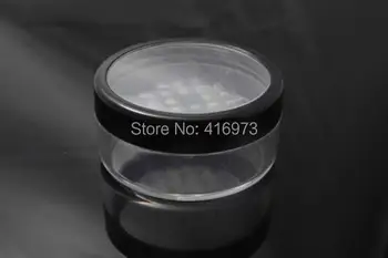 50 бр./лот 20-граммовая буркан за ронлива прах /компактен, с прозрачен прозорец, черна капак с ръб