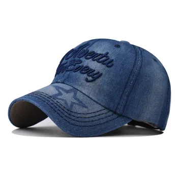 Нова однотонная деним бейзболна шапка за мъже и жени, дънки с бродерия и букви, бейзболна шапка лятна спортна шапка в стил хип-хоп
