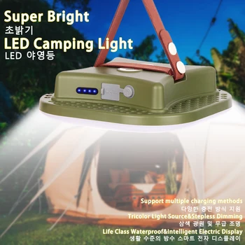 Преносим, здрав, поддръжка, къмпинг, нова акумулаторна лампа с капацитет 15600 ма, работно приближение, магнит, фенер за палатка