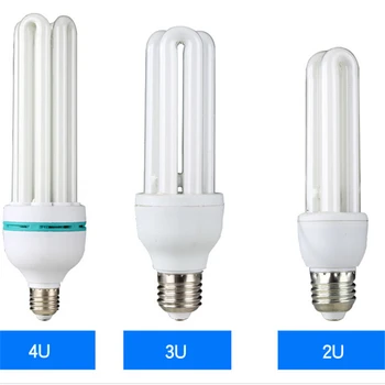 10 бр. /лот на едро, енергоспестяващи жълто-бели крушки E27 U-тип, домашни лампи с висока мощност, ярък енергоспестяващ лампа за дневна