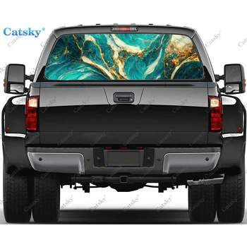 стикер на задното стъкло на мраморно камион, графична стикер на камион от PVC, с перфорирана винил, универсален стикер