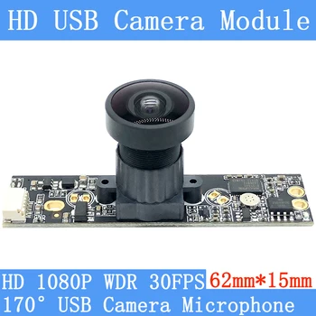 2-мегапикселова индустриална камера с резолюция 1080P OTG UVC 30 кадъра в секунда, модул USB-камера с 170 ° широкоугольной обезщетение подсветка WDR, уеб камера за Android Linux на Windows