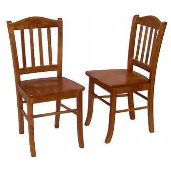 Дървени трапезни столове - дъб - Комплект от 2