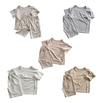 Костюм за деца, тениска с къс ръкав и къси гащи, неутрална, основана на пола детска домашно облекло