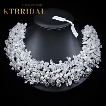 Нова диадема KTBRIDAL, сватбени шапки ръчно изработени кристални листа, модни бижута, дамски подарък на сватбени аксесоари
