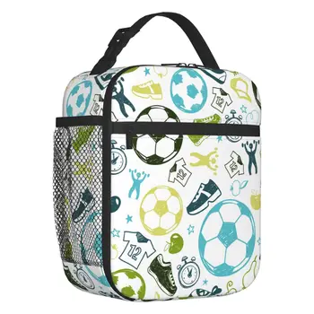 Обичай футболен спортен модел чанта за обяд, женски топло охладител, изолирани обяд-апарати за детски училище