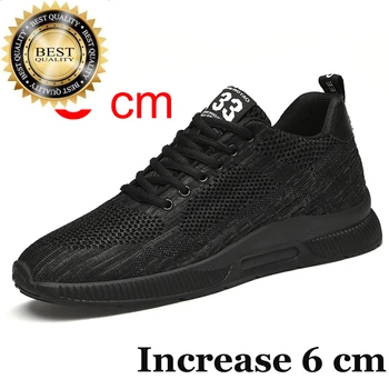 Асансьор/лятна мъжки обувки 6 см, модни дишащи ежедневни обувки, мъжки вулканизированные маратонки на скрит ток, увеличаване на растежа