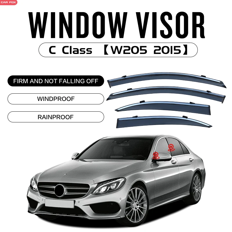 За Mercedes-Be-nz C CLASS 2000-2006 2007-2014 Пластмасов Прозорец Козирка Вентилационни Завеси за Защита срещу Слънце И Дъжд ЗА C CLASS 2015-2021