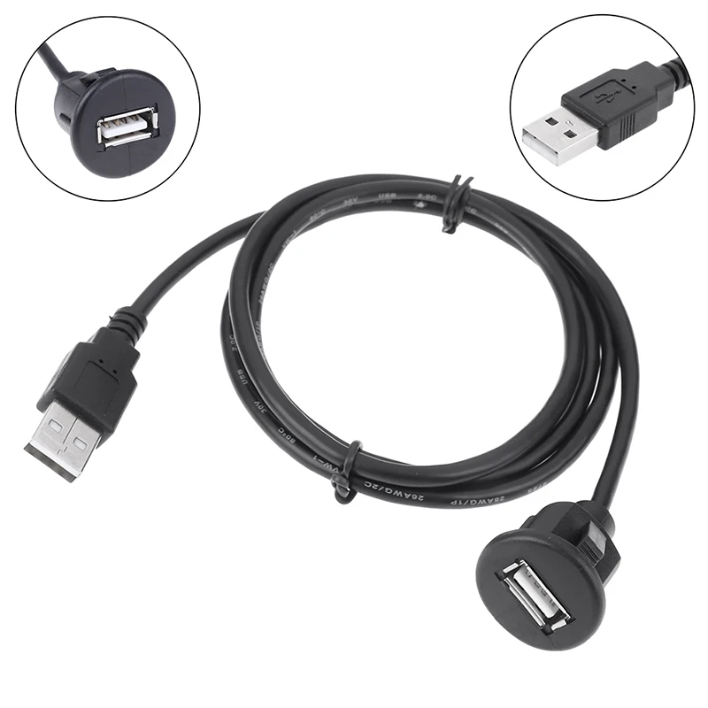 Определяне на арматурното табло на автомобила с дължина 1 m USB 2.0 кабел-удължител от щепсела в контакта