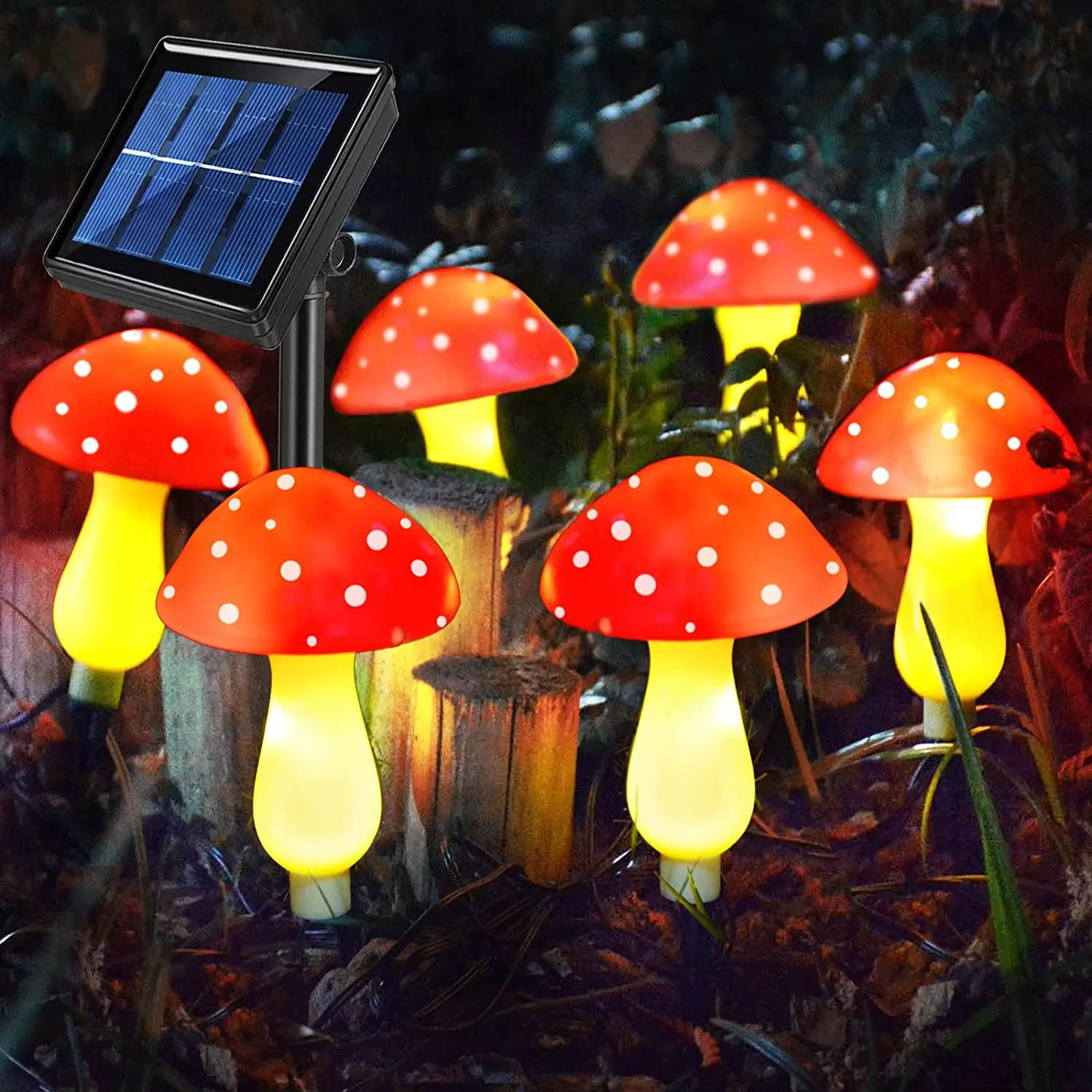 Слънчеви гъбични струнни светлини Режими led страхотна светлина Външни водоустойчива IP65 градински фенери умен светлочувствителен озеленяване на светлина